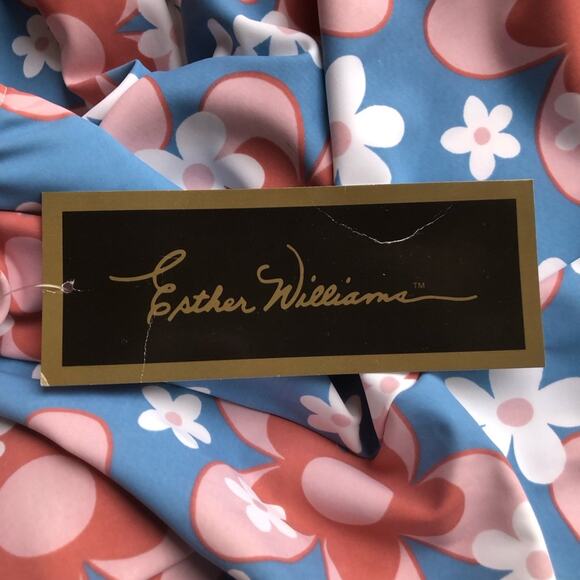 Esther Williams NWT Retro Chic Let Fun Bloom One Piece Swim Dress Shorts Size 12 - Picture 10 of 13